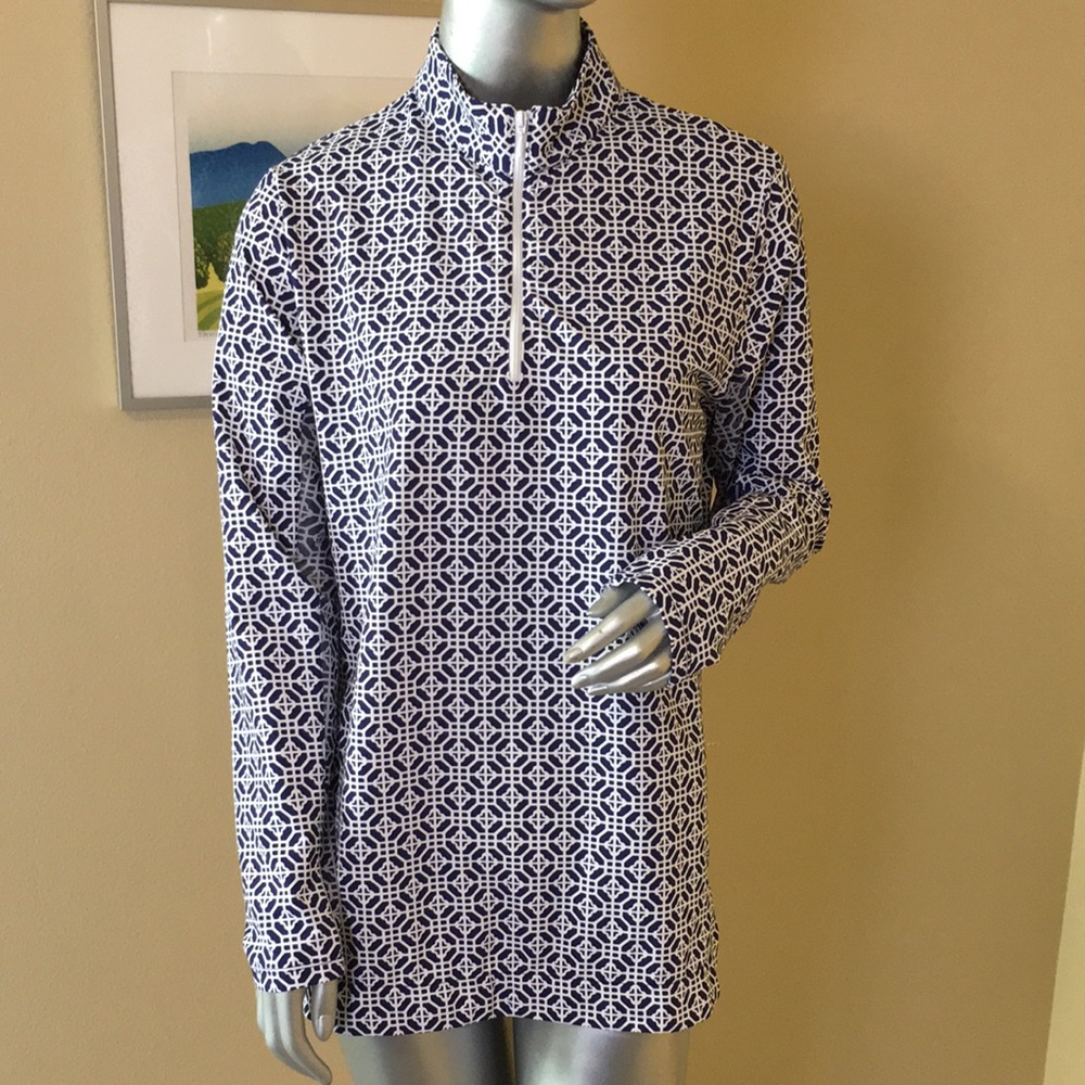 G Lifestyle by Gottex | Print Long Sleeve Zip Top